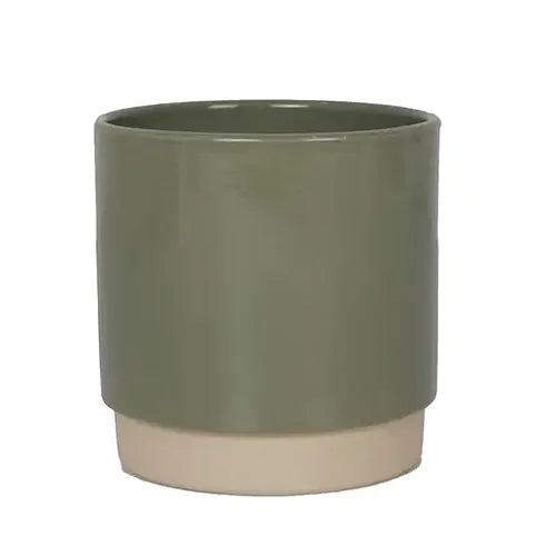 Eno Duo Planter Ceramic Pot Soft Green 3