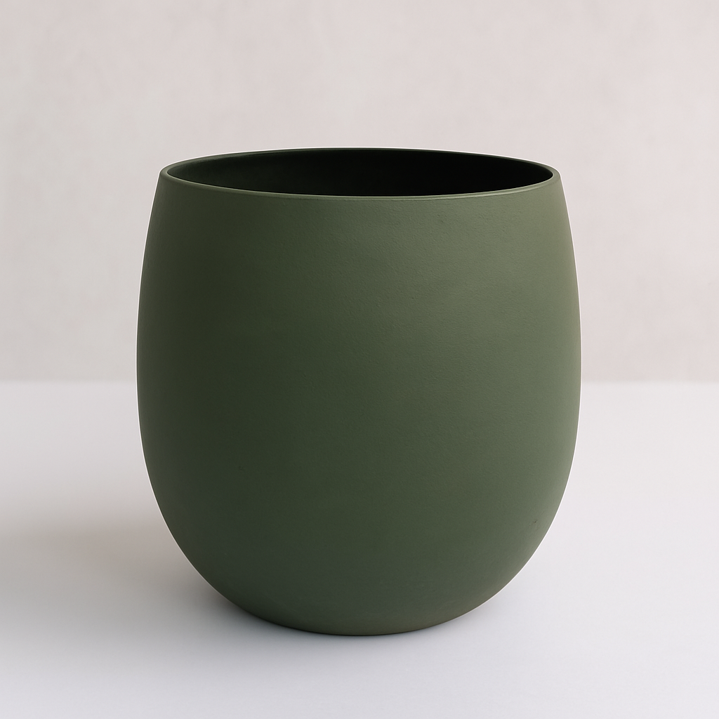 enamel plant pot Stijn Matte Metal and Enamel Planters – 4 Colors, 3 Sizes