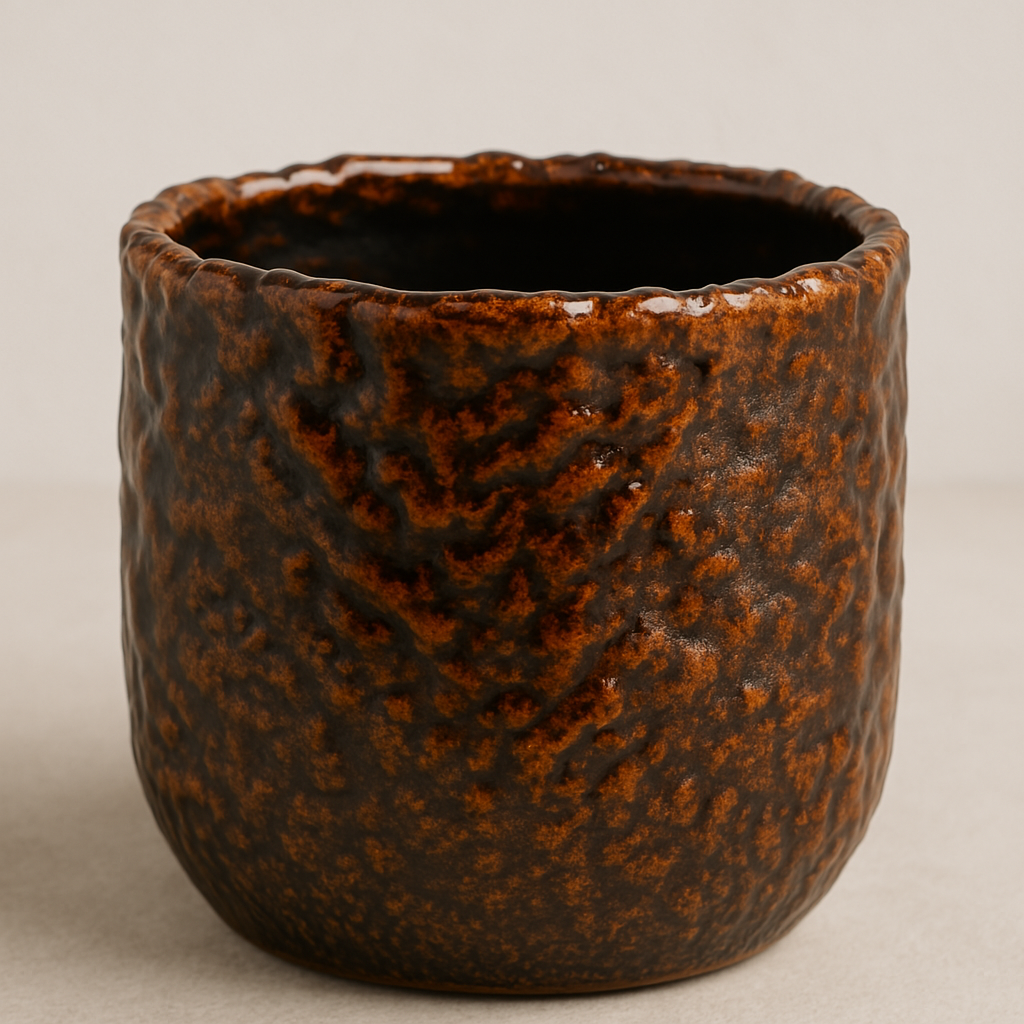 "Beautiful Pot Crackle Lava – Small Textured Ceramic Planter. Ideal for enhancing your indoor greenery."