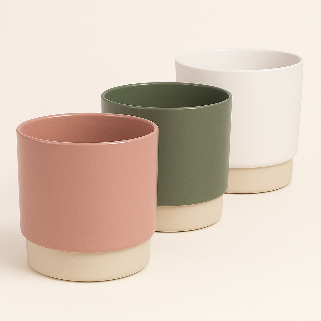 Eno Duo Planter Ceramic Pot (3 Colors, 2 Sizes) -  Plant Circle.
