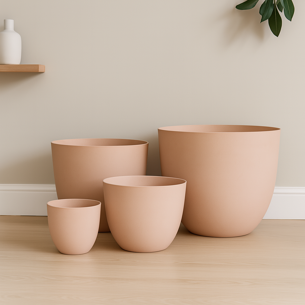 Artstone Bola Planter – Soft Pink – Eco-Friendly Indoor & Outdoor Pot (4 Sizes)