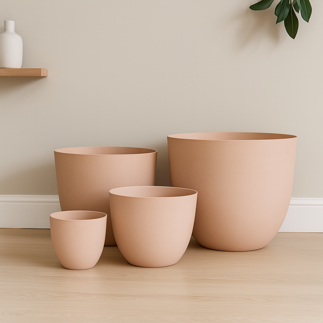 Artstone Bola Planter – Soft Pink – Eco-Friendly Indoor & Outdoor Pot (4 Sizes)