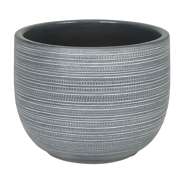 Graphite Texture Ceramic Pot — 20 cm