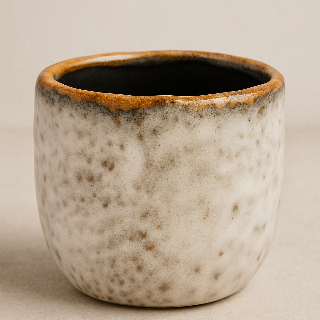 Pot Lava Glaze White – Small Textured Ceramic Planter (7×7 cm) -  Geen.