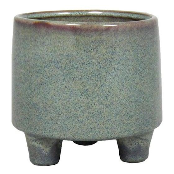 Planter in Ceramic with Feet in Teal Default Title 1