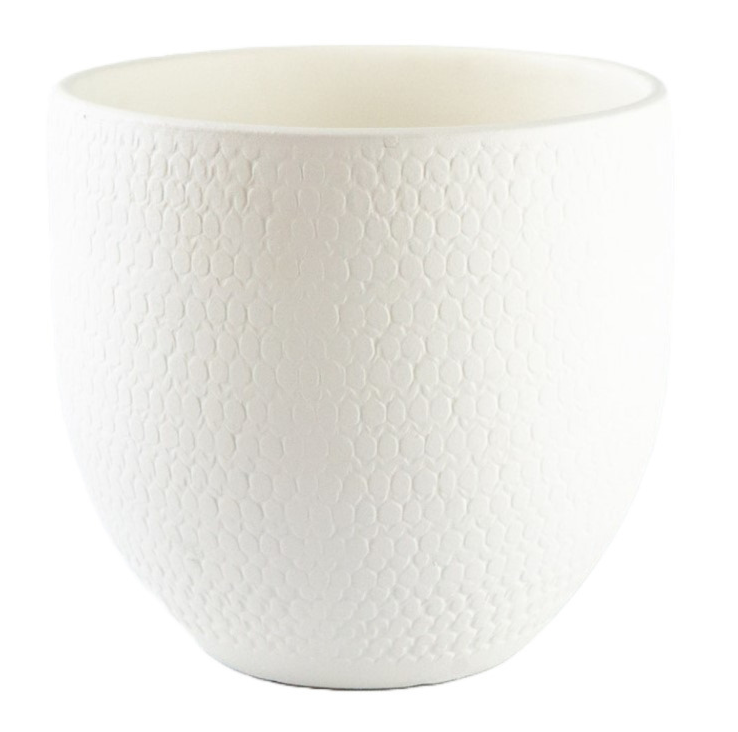 Rio Ceramic White Textured Plant Pot -  Geen.