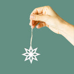 Wooden White Star Christmas Ornament for House Plants