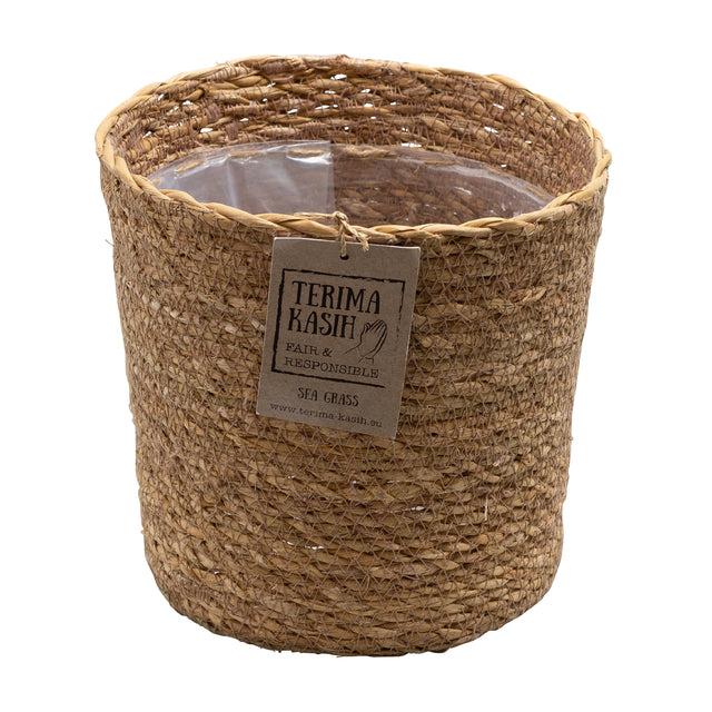 Basket Natural Seagrass – Ø21cm x H22cm -  Plant Circle.