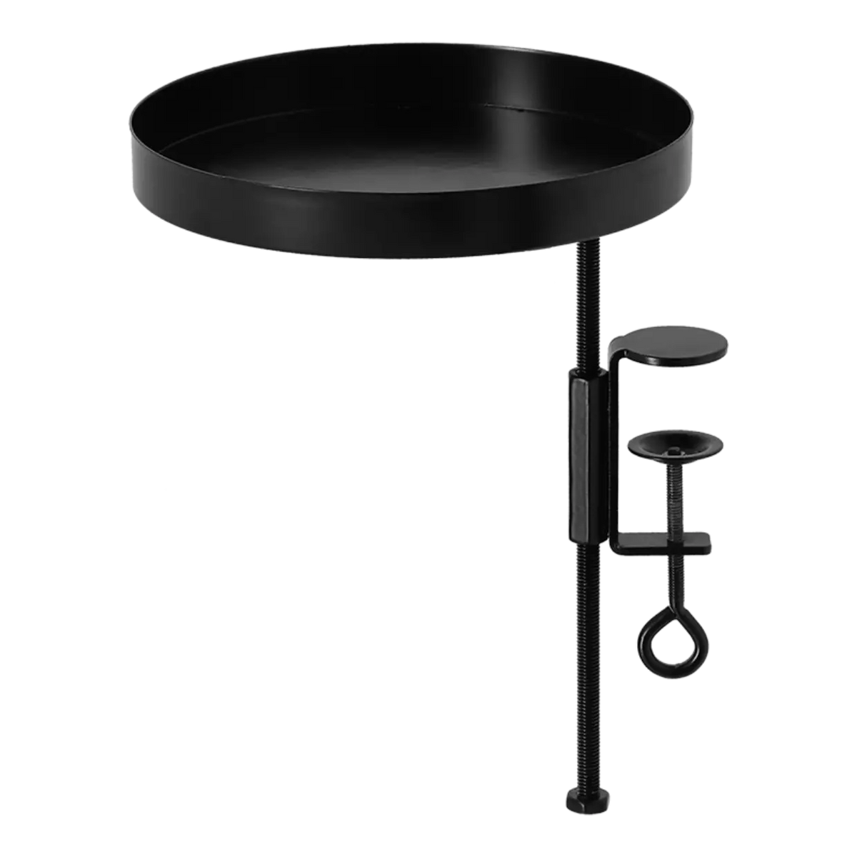black metal plant table with clamp