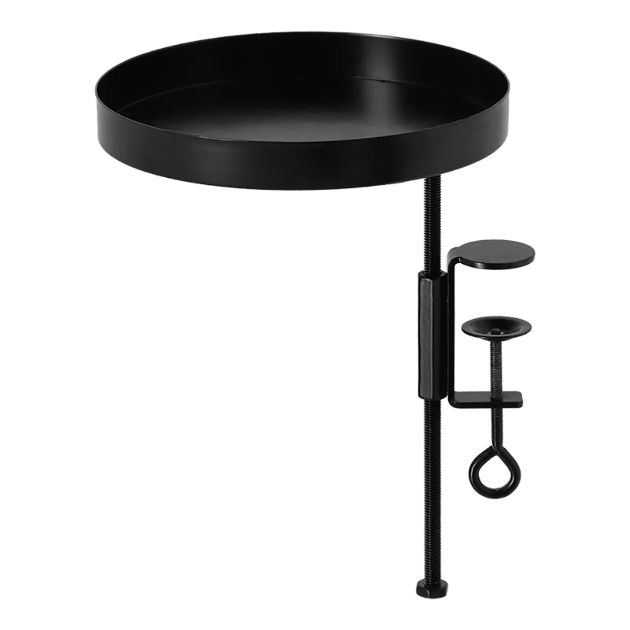 black metal plant table with clamp