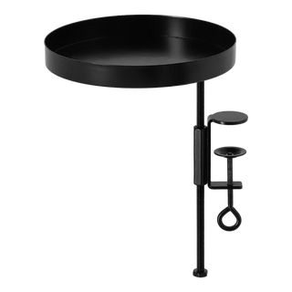 black metal plant table with clamp