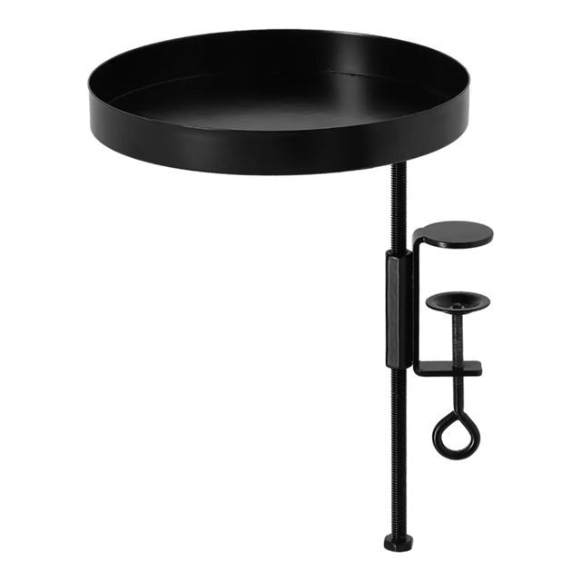 black metal plant table with clamp